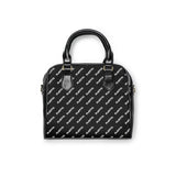 Playful Leather Black AOP Shoulder Handbag