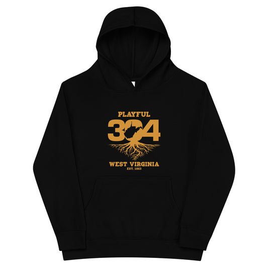 Playful WV - Gold Kids Fleece Hoodie