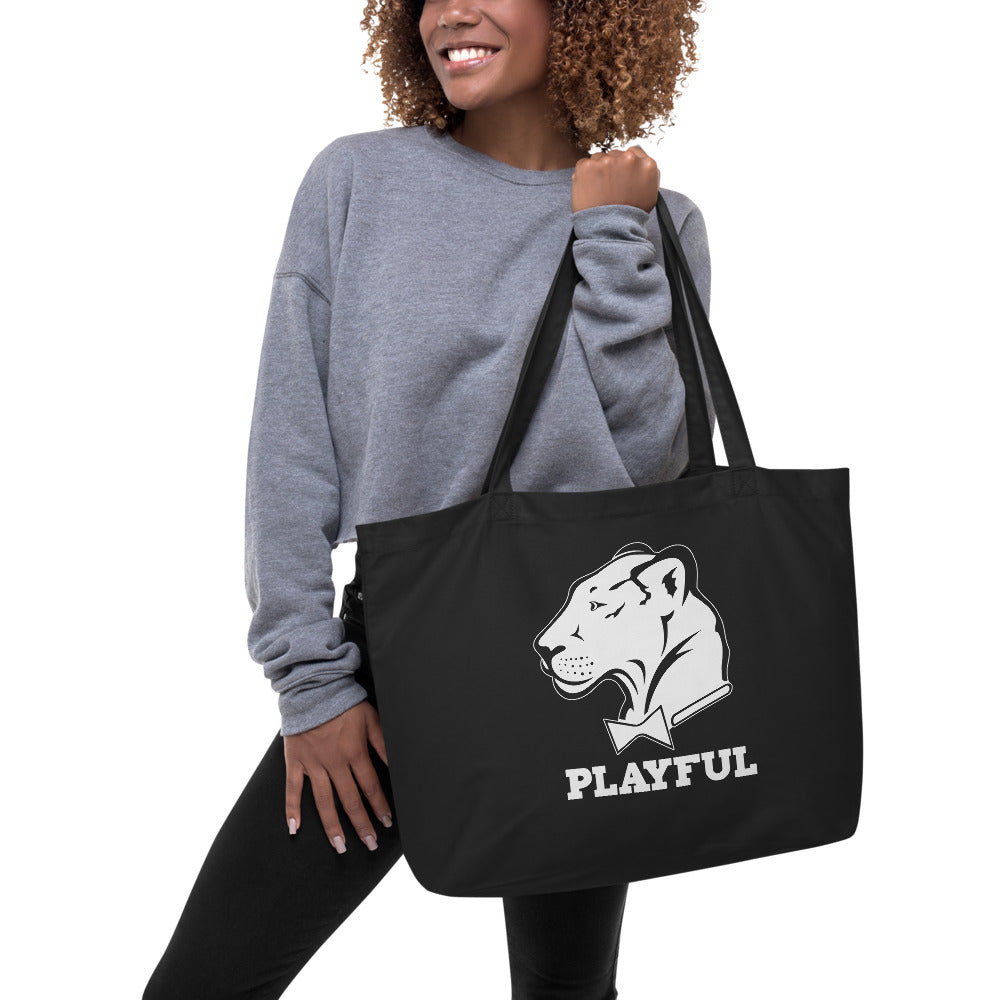 Playful Large Organic Tote Bag