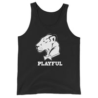 Playful Solid White Logo (Unisex) Tank Top