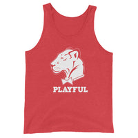 Playful Solid White Logo (Unisex) Tank Top