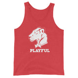 Playful Solid White Logo (Unisex) Tank Top