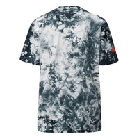 Playful Red Embroidered Oversized Tie-Dye Tee