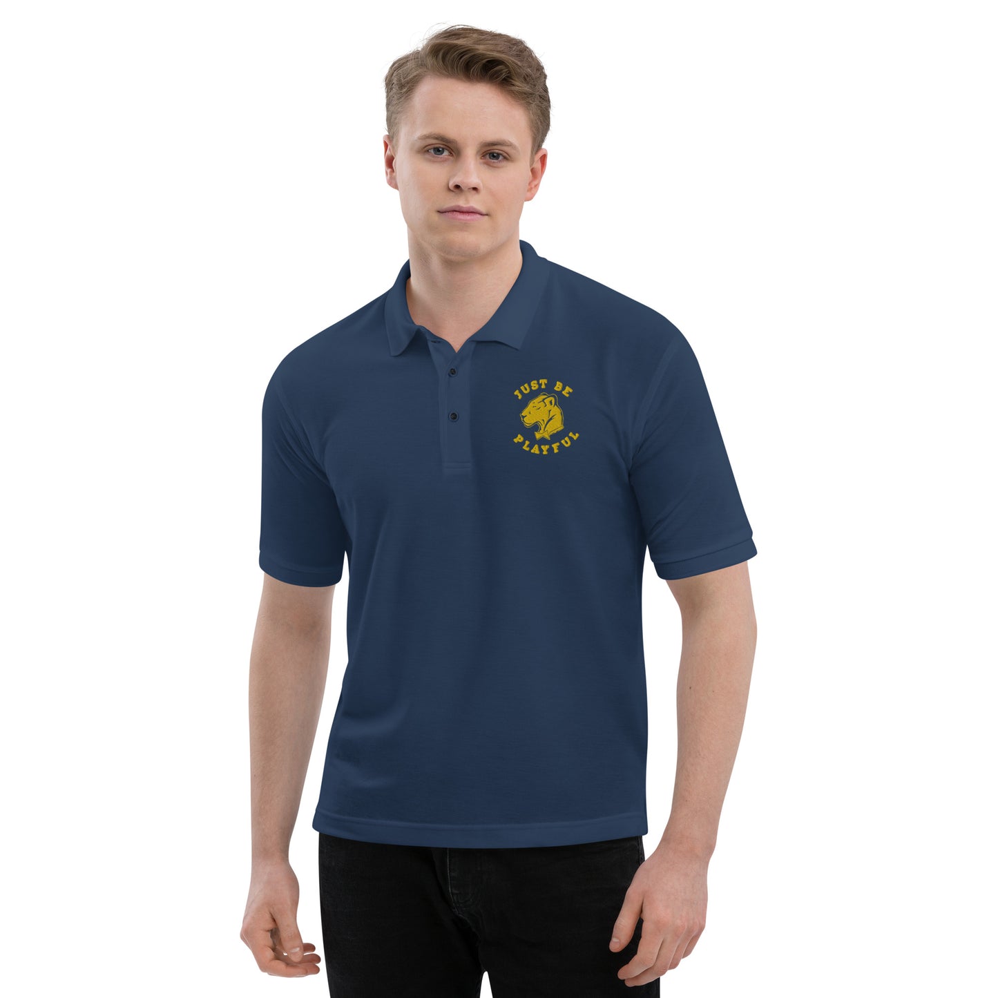 Just Be Playful Embroidered Men's Polo