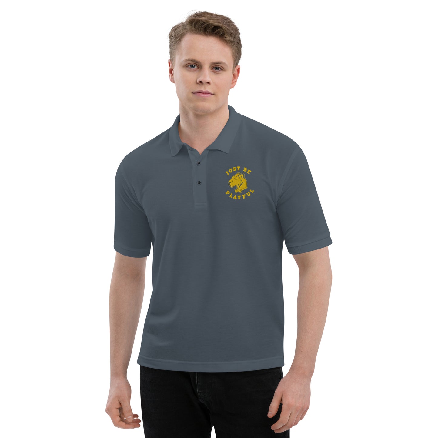 Just Be Playful Embroidered Men's Polo