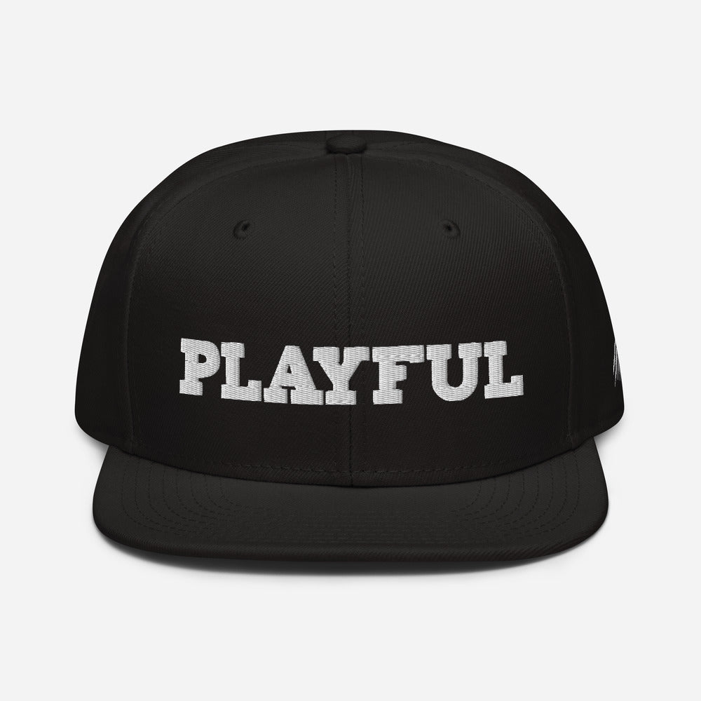 Playful Embroidered Snapback Hat