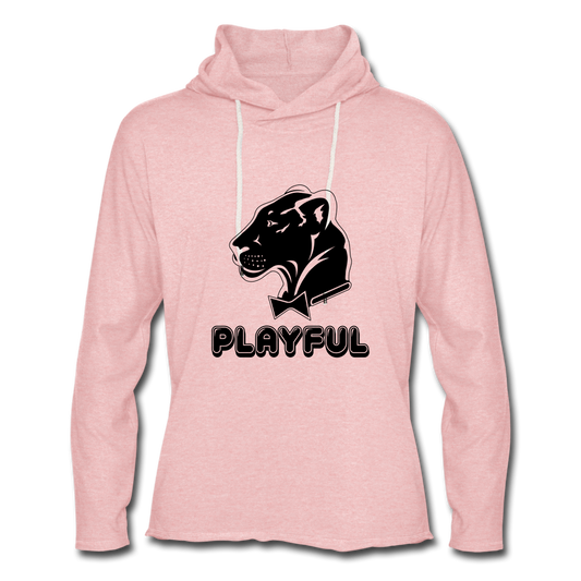 Unisex Lightweight Terry Hoodie - cream heather pink