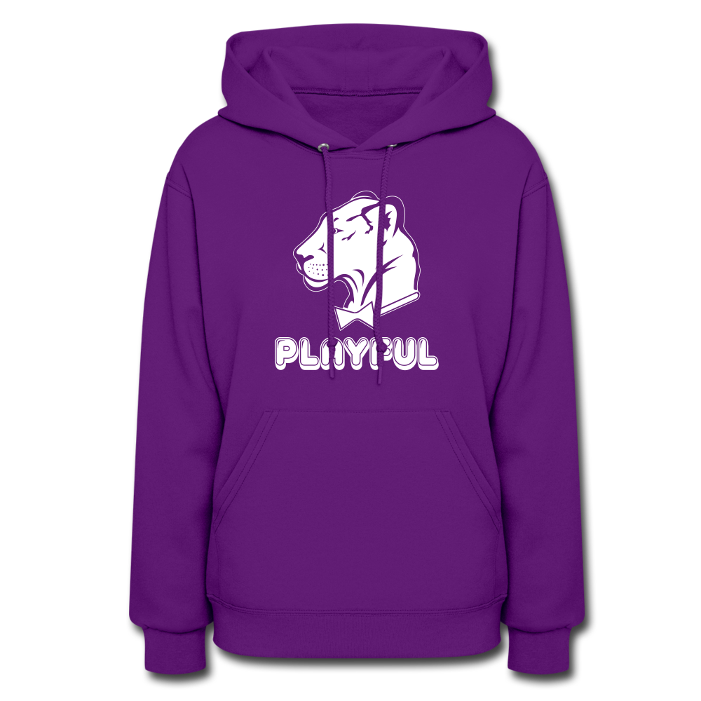 Playful Ladies White Bubble Logo Hoodie - purple