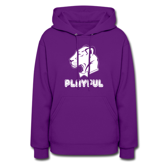 Playful Ladies White Bubble Logo Hoodie - purple