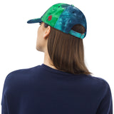Playful Red Embroidered Tie Dye Hat