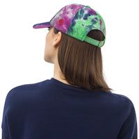 Playful Red Embroidered Tie Dye Hat