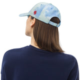 Playful Red Embroidered Tie Dye Hat