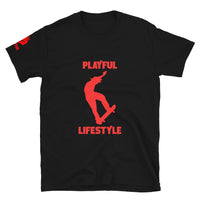 Playful Skateboarder (Red) (Unisex) T-Shirt