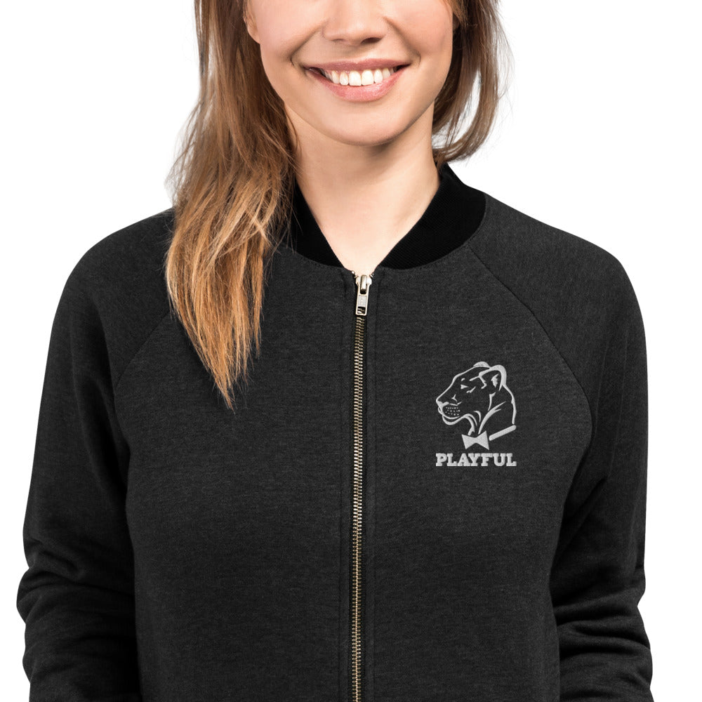 Playful  Embroidered (Unisex) Bomber Jacket