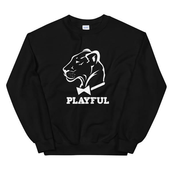 Playful Classic White Logo (Unisex) Sweatshirt