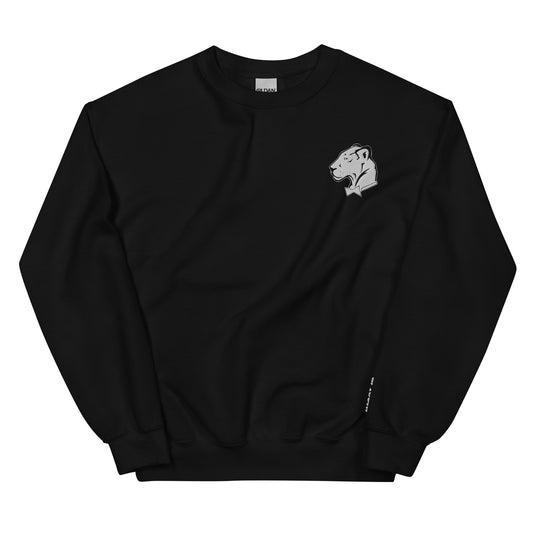 Playful Embroidered Lioness (Unisex) Sweatshirt