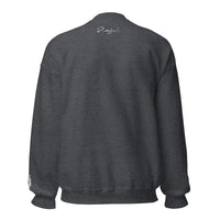 Playful White Embroidered Signnature (Unisex) Sweatshirt