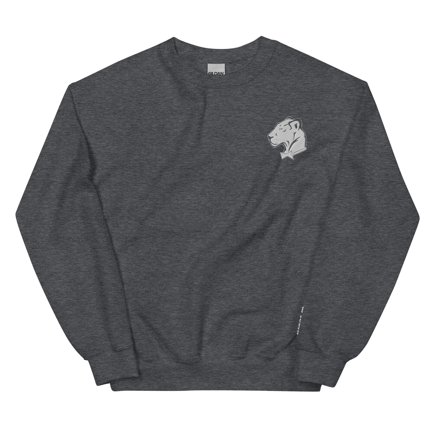 Playful Embroidered Lioness (Unisex) Sweatshirt