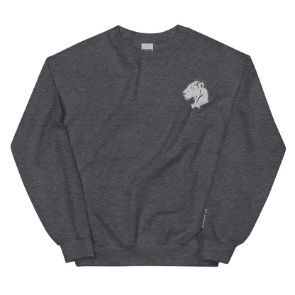 Playful Embroidered Lioness (Unisex) Sweatshirt