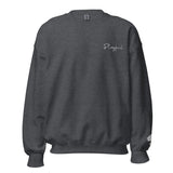 Playful White Embroidered Signnature (Unisex) Sweatshirt