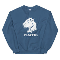 Playful Solid White Logo (Unisex) Sweatshirt
