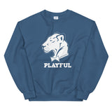 Playful Solid White Logo (Unisex) Sweatshirt