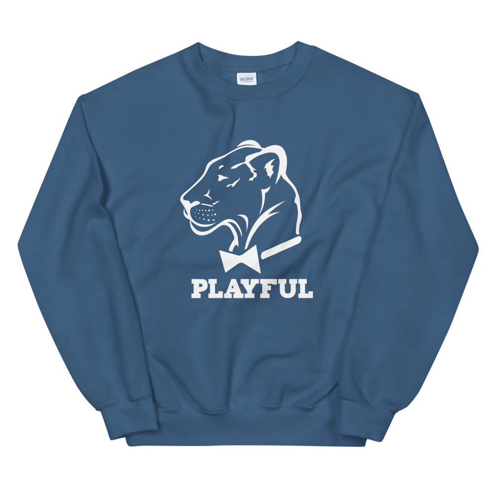 Playful Classic White Logo (Unisex) Sweatshirt