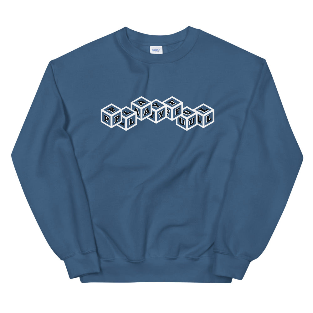 Playful 3D 3x Playful White & Black (Unisex) Sweatshirt