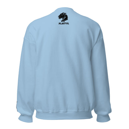 Playful Embroidered Black Lioness (Unisex) Sweatshirt
