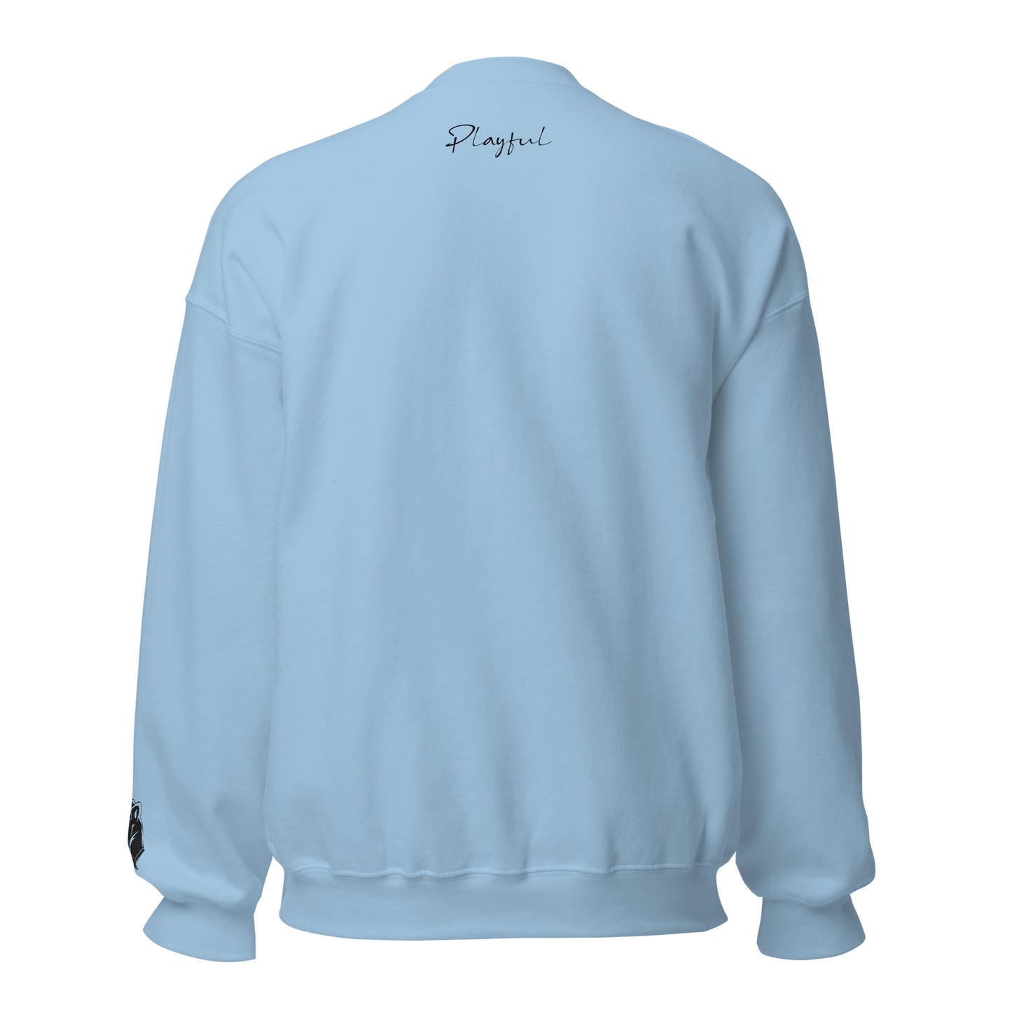 Playful Black Embroidered Signature (Unisex) Sweatshirt