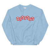 Playful 3D 3x Playful Red & White (Unisex) Sweatshirt