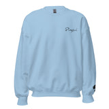 Playful Black Embroidered Signature (Unisex) Sweatshirt