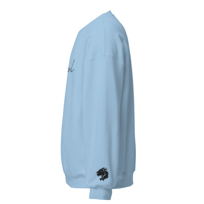 Playful Black Embroidered Signature (Unisex) Sweatshirt