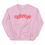 Playful 3D 3x Playful Red & White (Unisex) Sweatshirt