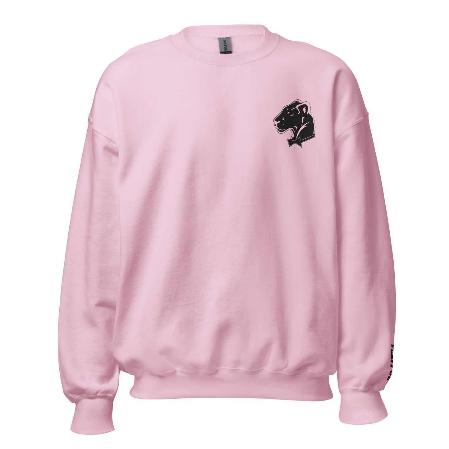 Playful Embroidered Black Lioness (Unisex) Sweatshirt
