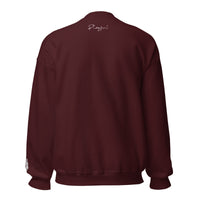 Playful White Embroidered Signnature (Unisex) Sweatshirt
