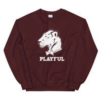 Playful Solid White Logo (Unisex) Sweatshirt