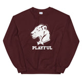 Playful Solid White Logo (Unisex) Sweatshirt