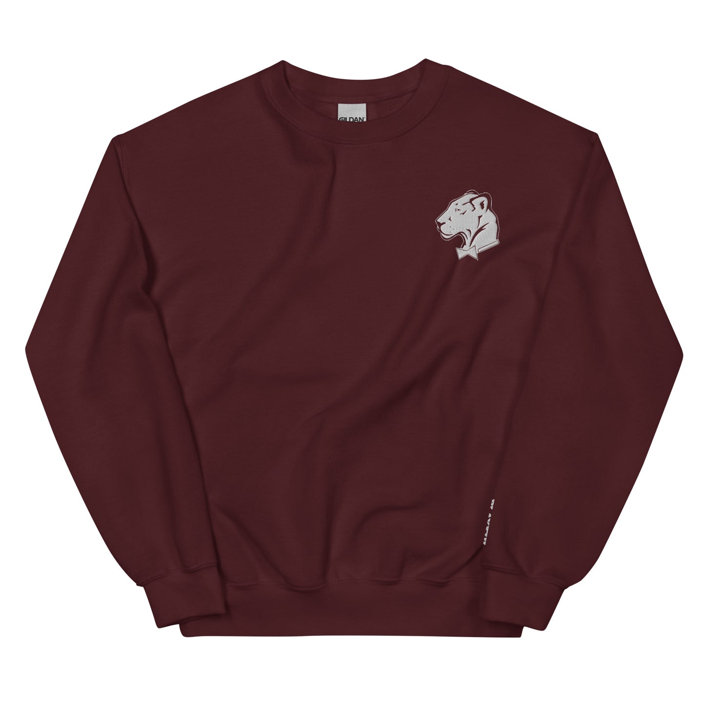 Playful Embroidered Lioness (Unisex) Sweatshirt