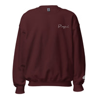 Playful White Embroidered Signnature (Unisex) Sweatshirt