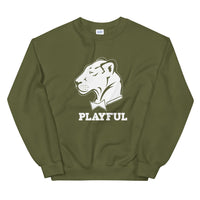 Playful Solid White Logo (Unisex) Sweatshirt