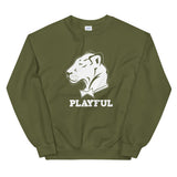 Playful Solid White Logo (Unisex) Sweatshirt