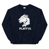 Playful Solid White Logo (Unisex) Sweatshirt