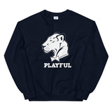 Playful Solid White Logo (Unisex) Sweatshirt