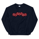 Playful 3D 3x Playful Red & White (Unisex) Sweatshirt
