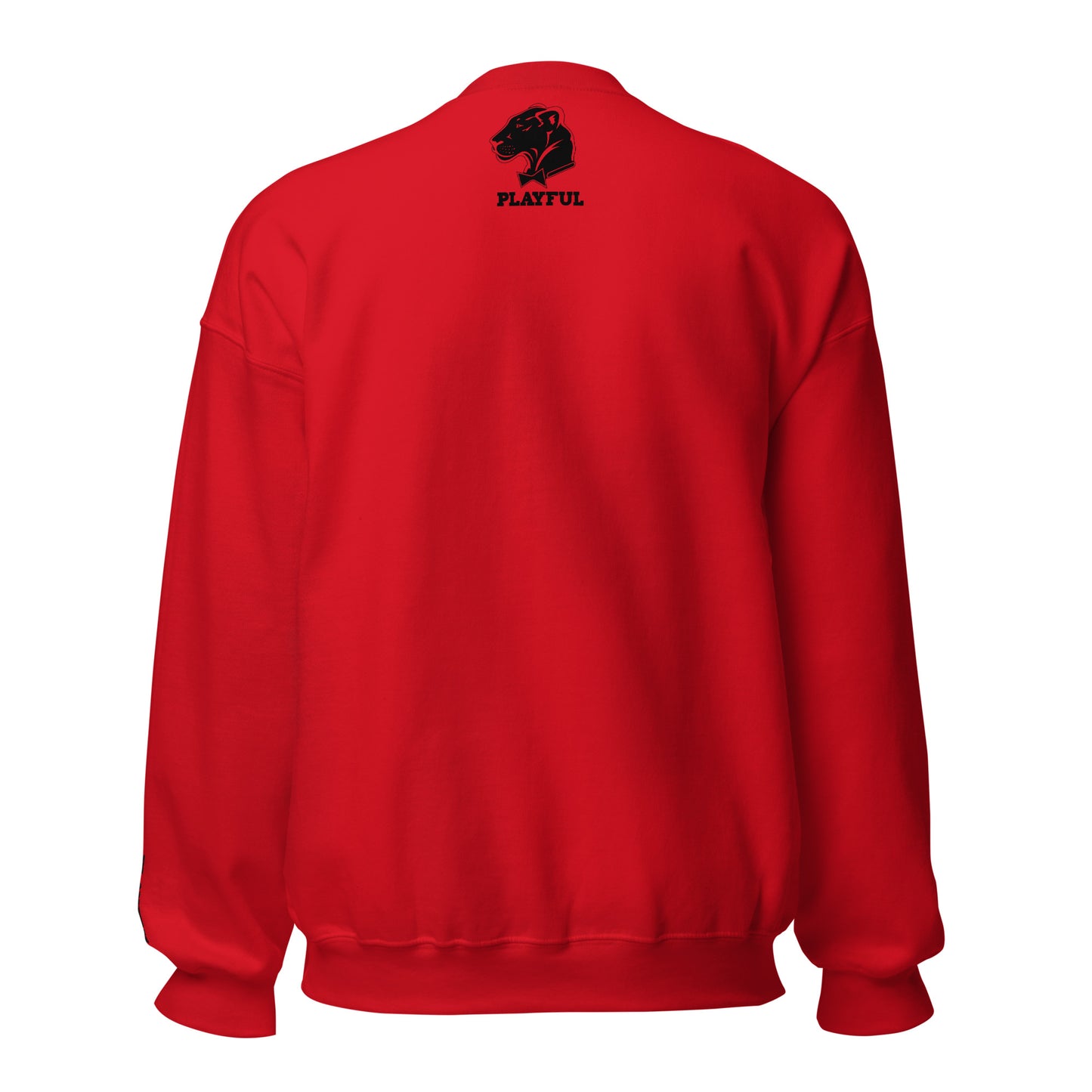 Playful Embroidered Black Lioness (Unisex) Sweatshirt