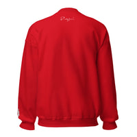 Playful White Embroidered Signnature (Unisex) Sweatshirt