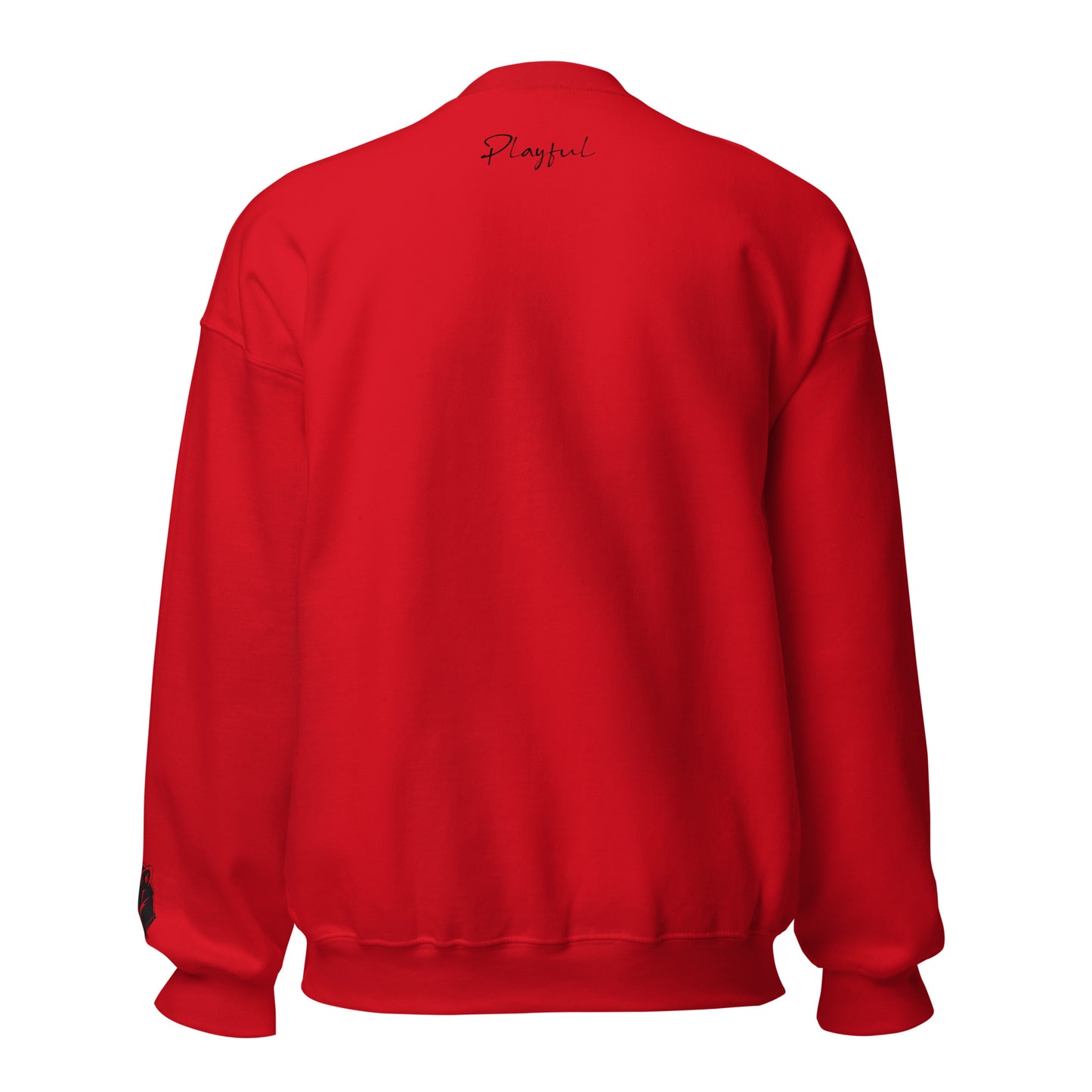 Playful Black Embroidered Signature (Unisex) Sweatshirt