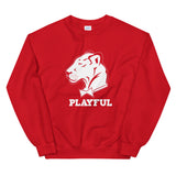 Playful Solid White Logo (Unisex) Sweatshirt