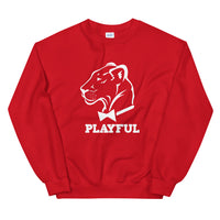 Playful Classic White Logo (Unisex) Sweatshirt